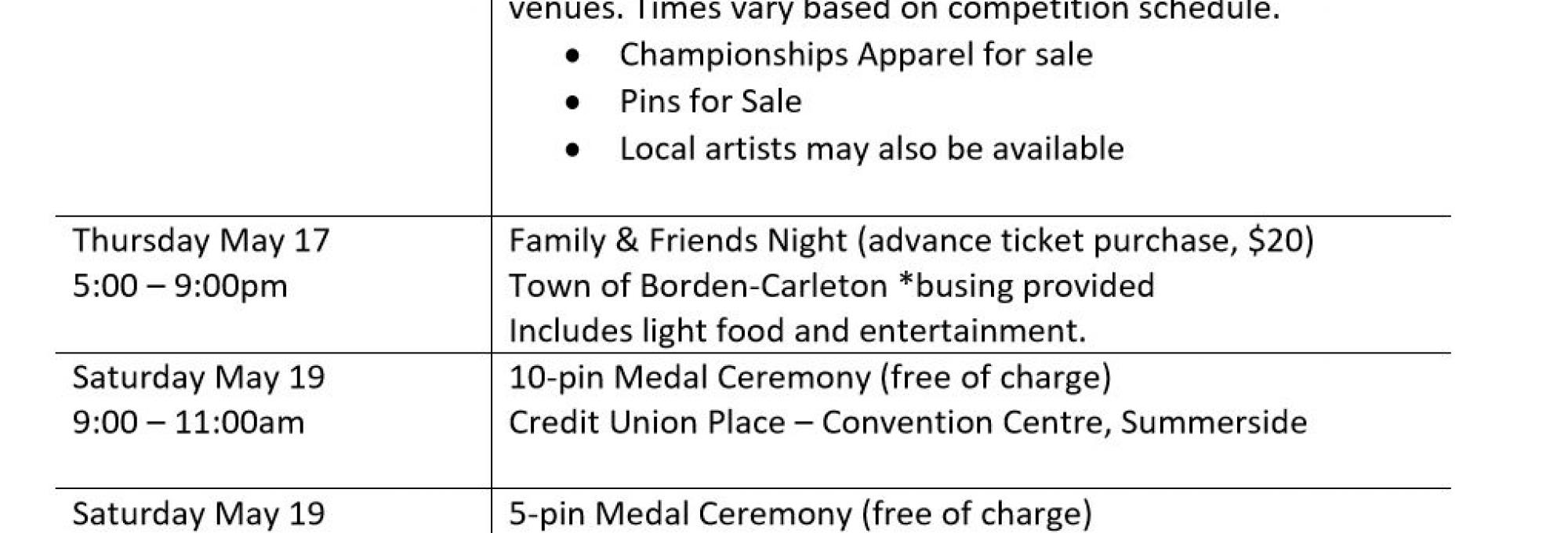General Schedule | Special Olympics Canada